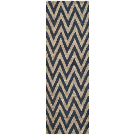 Safavieh Organic Hand Knotted Runner Rug- Blue - Natural- 2 ft. 6 in. x 6 ft. ORG515B-26